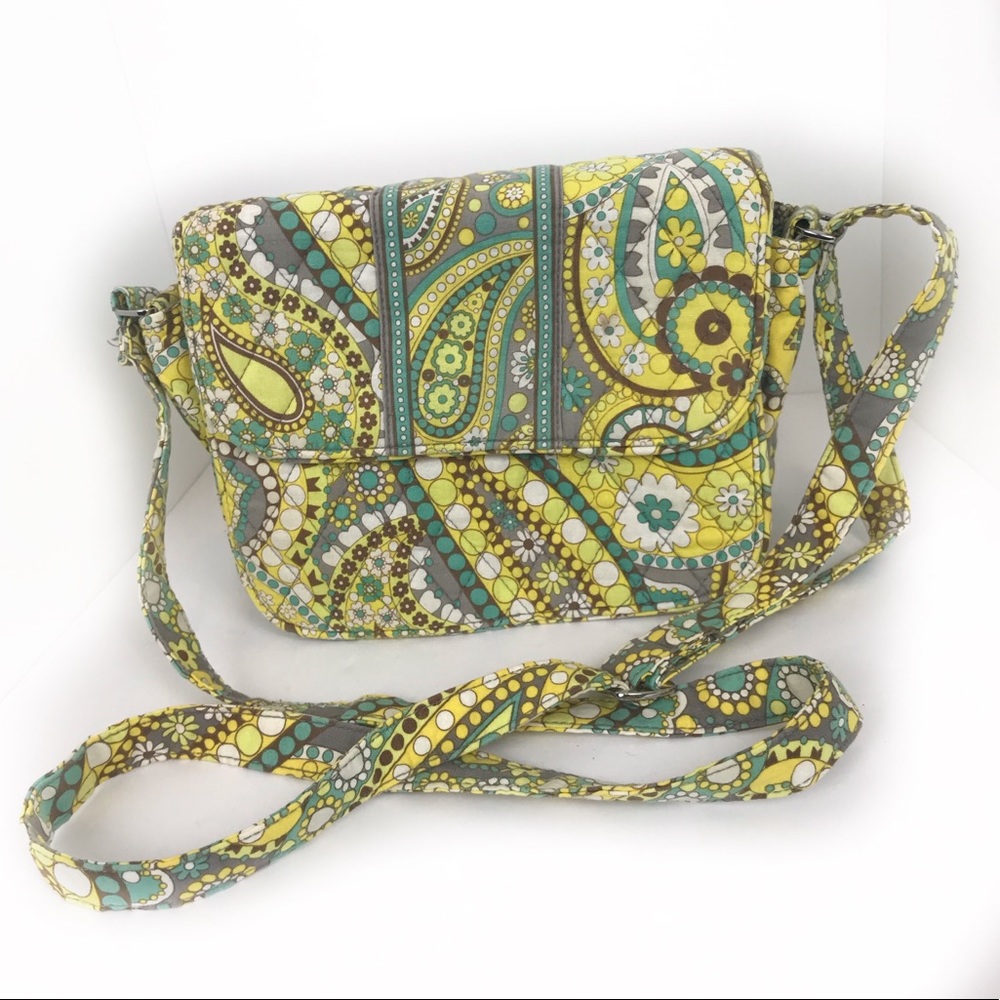 Vera Bradley Crossbody Bag Yellow Teal Paisley